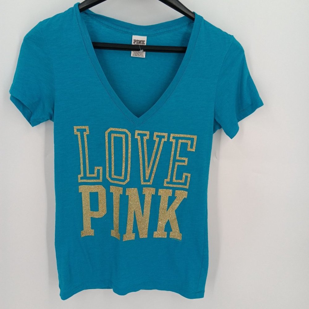 PINK VICTORIA'S SECRET BLUE SMALL TOP V NECK - Picture 6 of 6